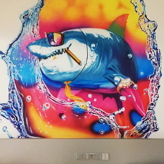 Airbrush Innenraum Wandbilder