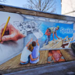 Fassadengestaltung Bexbach, Saarland Airbrush Wandmalerei