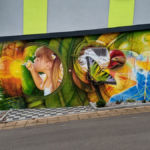 Wandmalerei, Airbrush auf Fassade Airbrush Wandmalerei