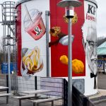 Airbrush, Graffiti auf Wassertank, KFC Neunkirchen, Saarland, Wandmalerei