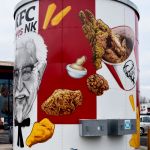 Airbrush, Graffiti auf Wassertank, KFC Neunkirchen, Saarland, Wandmalerei